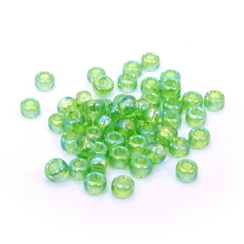 1.9mm 広島 丸小ビーズ/レインボー (#125ライトグリーン)10g入
