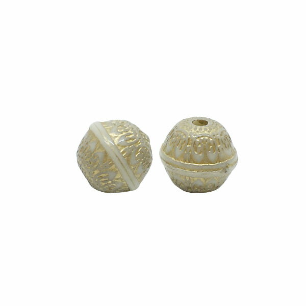 アクリルガライリビーズNo.16(10.5mm×12mm)10個入 アイボリー