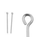 基礎金具 9ピン (0.7×30mm) 【(J)ロジウム(銀色)/国内メッキ】約5グラム入(約30本程度)