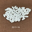 プラパール ナツメ型 3×6mm【白パール】約64個入 日本製 パール 俵型 イミテーション 縦通し穴