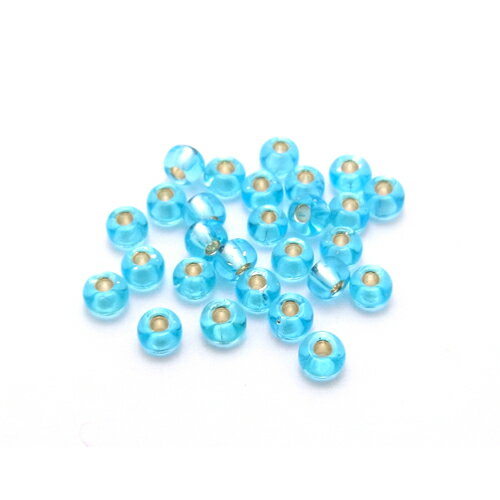 2.7mm 広島 丸大ビーズ/銀引 (#4アクア)10g入