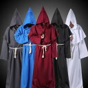 【1点15%、2点目50%OFFクーポン】コスプレ 仮装 マント メンズ 中世の修士服 教父 死神 男ウィッチ ゴシック ハロウィン 衣装 ゾンビ 悪魔 セット ブラウン 長袖 お化け屋敷 定番 クリスマス 文化祭 部活 コスチューム パーティー用