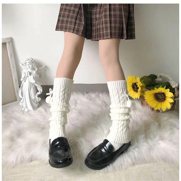 【2足セット】アームウオーマー レッグウォーマー 秋冬アームカバー ゆるダボ ニット 防寒防風保温 冷気遮断通勤 くしゅくしゅ感 ボリ..