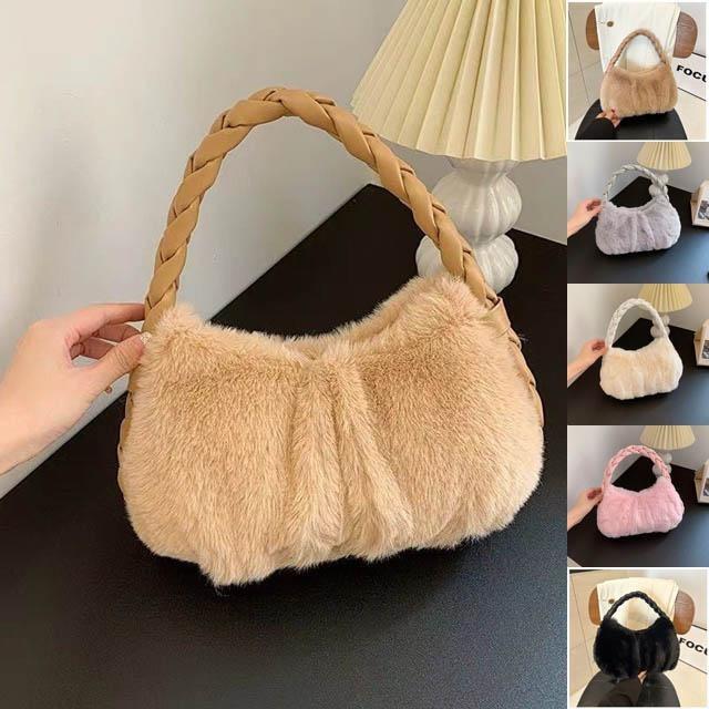 ファーハンドバッグ ファートートバッグ 韓国風 可愛い もこもこ トートバッグ レディース 小さめバッ..
