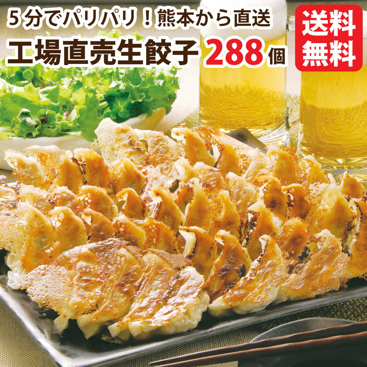  お徳用 餃子 セット 業務用 工場直売生餃子 6セット（24個×12パック） 冷凍餃子 288個入り！