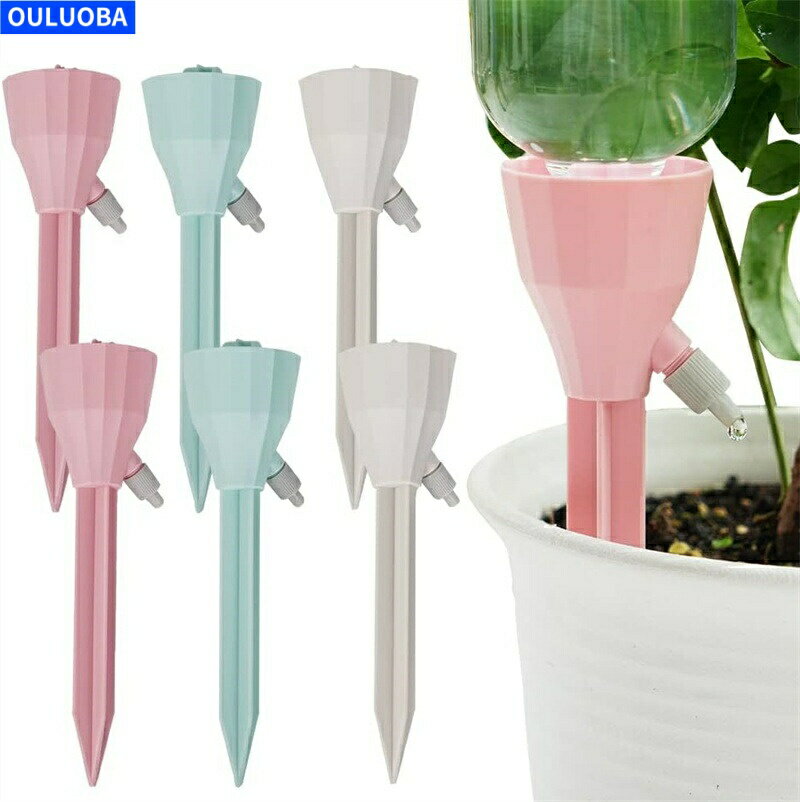 自動給水カバー 自動給水 6点セット 自動給水器 植物用自動じょうろ スプリンクラー 給水器 差し込むだ..