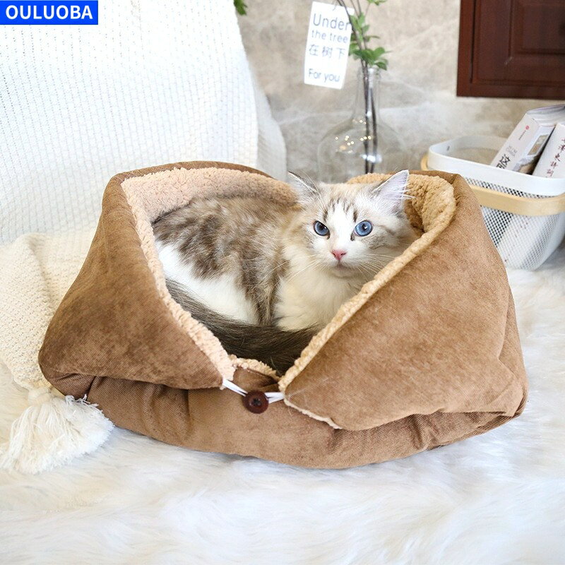 樂天商城 - 【4Wayマルチ機能】ペット ベッド 折りたたみ ボア素材 冬 暖かい 猫 寝床 犬 マット M サイズ 洗濯機対応 両面使用【海外通販】