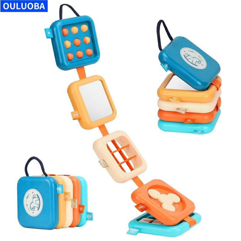 モンテッソーリ式アクティビティボード スタッキングトイ アクティビティキューブ 男の子 女の子向けおもちゃギフト旅行用おもちゃ センサリー玩具 手先トレーニング ギフト プレゼント 海外通販