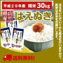 【精米】山形県産はえぬき 30kg（10kg×3袋）平成29年産【送料無料】（離島・一部地域は別途送料かかります）