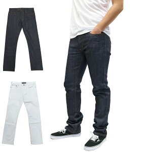 HUF ハフSLIM / STRAIGHT DENIM PANT　[2色](デニムパンツ ジーンズ スリム リジッド ボタンフライ メンズ ホワイト 白 ブラック 黒)【セール】