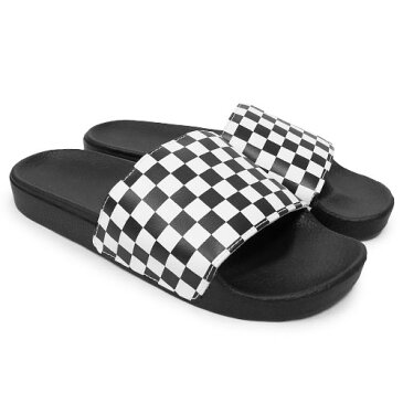 VANS バンズ SLIDE-ON　[(CHECKERBOARD) WHITE](ヴァンズ トリプルクラウン スライドオン シャワーサンダル スリッパサンダル チェッカーボード チェック柄)