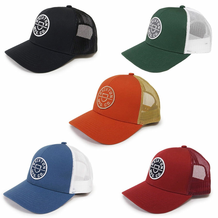 BRIXTON ブリクストンCREST MP MESH CAP　(ベースボールキャップ ロゴ アジャスター スナップバック ハット HAT 帽子 メンズ レディース ユニセックス メッシュ 網 涼しい 夏 サマー 通気 おしゃれ ブランド 黒 ブラック 赤 レッド ブルー 青 )