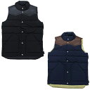 PENFIELD ペンフィールドPELAM LEATHER YOKE DOWN VEST 2色 (ベスト レザー ダウン メンズ 青 ネイビー 黒 ブラック ラストワン セール クリアランス)【SALE】