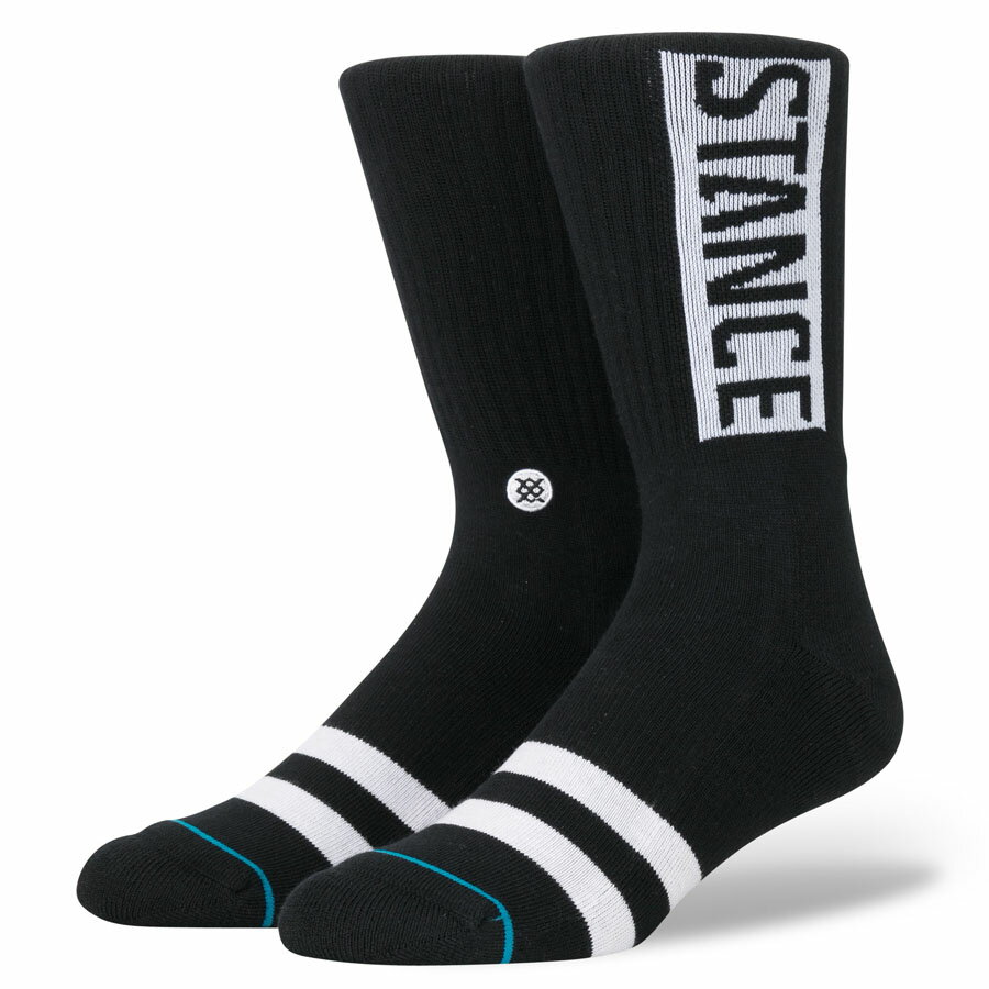 STANCE SOCKS MENS スタンスソックスOG SOCKS　[BLACK/WHITE](スタンス ソックス 靴下 メンズ スケート スケートボード ブラック 黒 ) 【ネコポス】