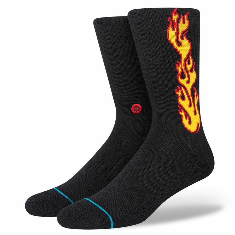 STANCE SOCKS スタンスソックス × CHIPPA チッパ ウィルソン FLAMMED SOCKS　(ハイソックス 靴下 ホーズ メンズ スケートボード スケボー スポーツ スニーカー ランニングシューズ コラボ ブラック 黒)