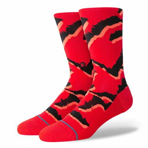 楽天Our.sSTANCE SOCKS MENS スタンスソックスPELTER RED SOCKS　[RED]（ハイソックス 靴下 丈長 おしゃれ 高機能 伸縮 メンズ スケート スケートボード スケボー スポーツ スニーカー ランニングシューズ ブーツ 革靴 ドレスシューズ レッド ）