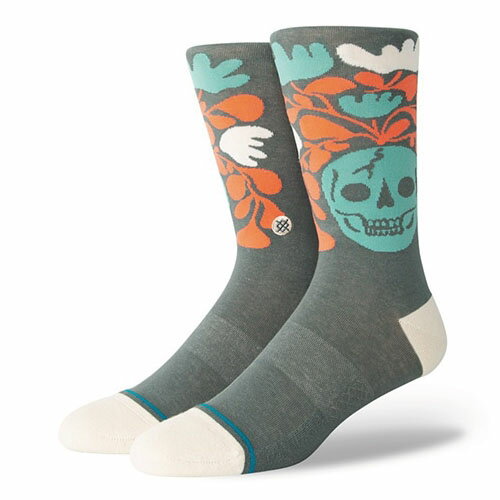 楽天Our.sSTANCE SOCKS MENS スタンスソックスSKELLY NELLY SOCKS　[TEAL]（ハイソックス 靴下 丈長 おしゃれ 高機能 伸縮 メンズ スケート スケートボード スケボー スポーツ スニーカー ランニングシューズ ブーツ 革靴 ドレスシューズ グレー グリーン系）