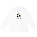 長袖Tシャツ カットソー トップス メンズ レディース ユニセックス 猫 ネコ CAT ごめん寝 ワンポイント かわいい ホワイト 白 5.6oz Our.s アワーズ ORIGINAL L/S TEE 送料無料 ( WHITE)