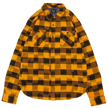 PRIMITIVE プリミティブ HERRINGBONE BUFFALO FLANNEL L/S SHIRT　[SUNSET/BLACK](長袖フランネルシャツ チェック柄 ギンガム ストリート スケート メンズ イエロー 黄色 ) 【送料無料】