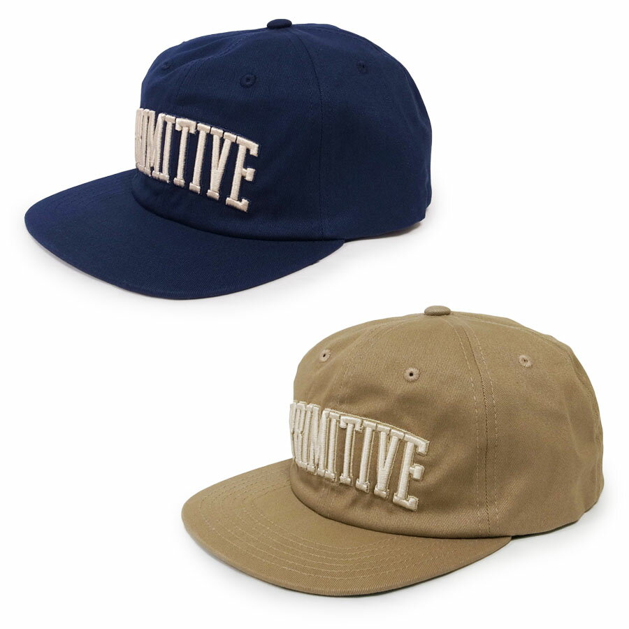 PRIMITIVE プリミティブCOLLEGIATE ARCH UNSTRUCTURED SNAPBACK　(ベースボールキャップ スナップバック 帽子 CAP メンズ レディース ユニセックス ジェンダーレス キッズ スケート SB スケボー ストリート ネイビー ライトブラウン )