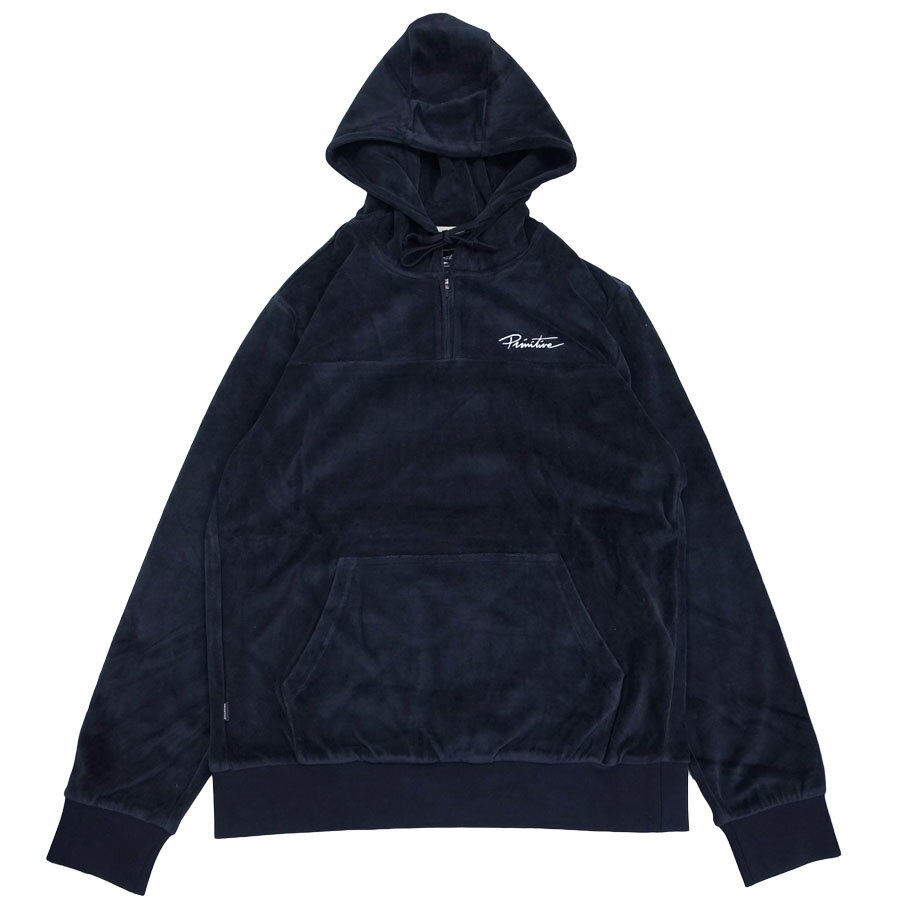 PRIMITIVE プリミティブVELOUR QUARTER ZIP HOODIE　(パーカー ジップアップ プルオーバー スウェット ストリート スケート メンズ レディーズ ユニセックス ジェンダーレス ネイビー ブルー セットアップ)