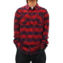 PRIMITIVE プリミティブHERRINGBONE BUFFALO FLANNEL L/S SHIRT　(長袖フランネルシャツ チェック柄 ギンガム ストリート スケート メンズ レッド 赤)