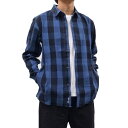 PRIMITIVE プリミティブINDIGO CHECK L/S SHIRT　(長袖フランネルシャツ チェック柄 ギンガム ストリート スケート メンズ ネイビー)