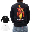 PRIMITIVE プリミティブ × MOEBIUS メビウスIRON MAN L/S TEE　(長袖Tシャツ アイアンマン コラボレーション ストリート スケート メンズ レディーズ ユニセックス ホワイト 白 黒 ブラック カットソー )