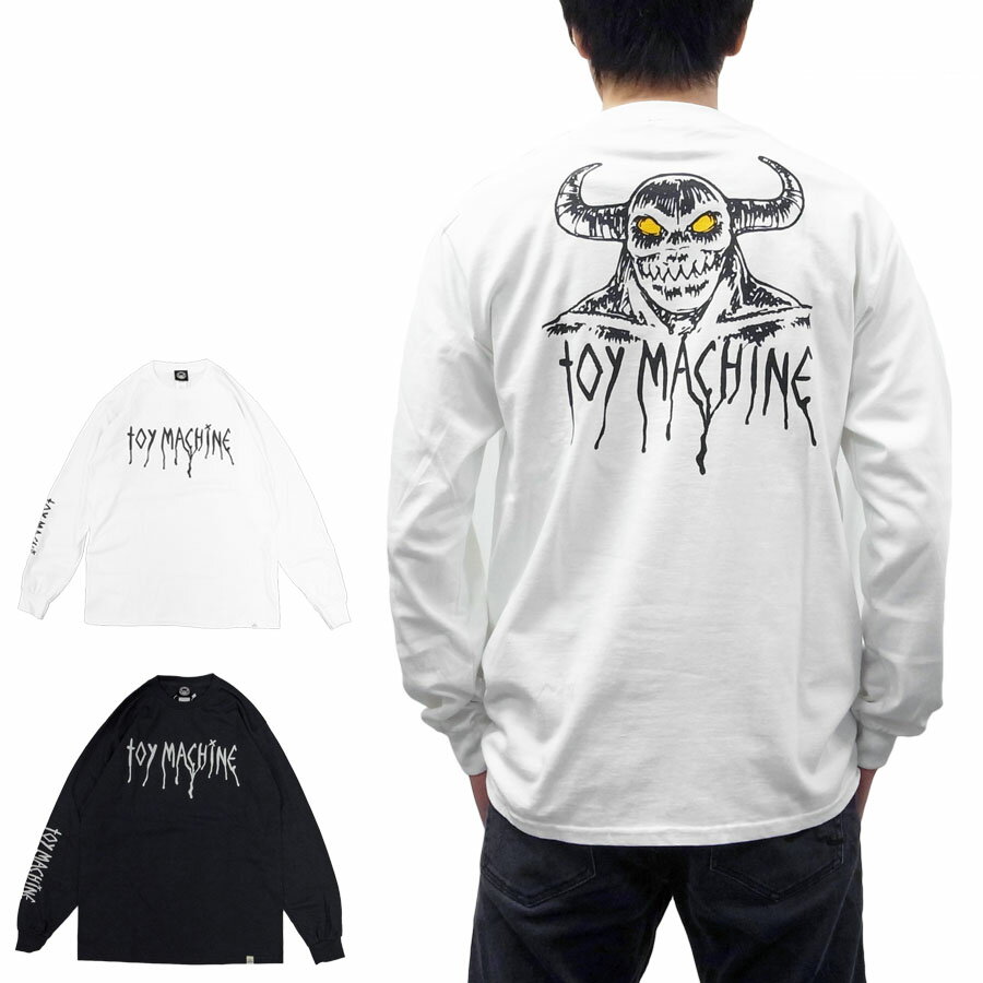 TOY MACHINE トイマシーンHELL MONSTER LONG TEE　(Tシャツ ロングスリーブ ストリート スケート SB メンズ レディーズ ユニセックス 黒 ブラック 白 ホワイト カットソー)