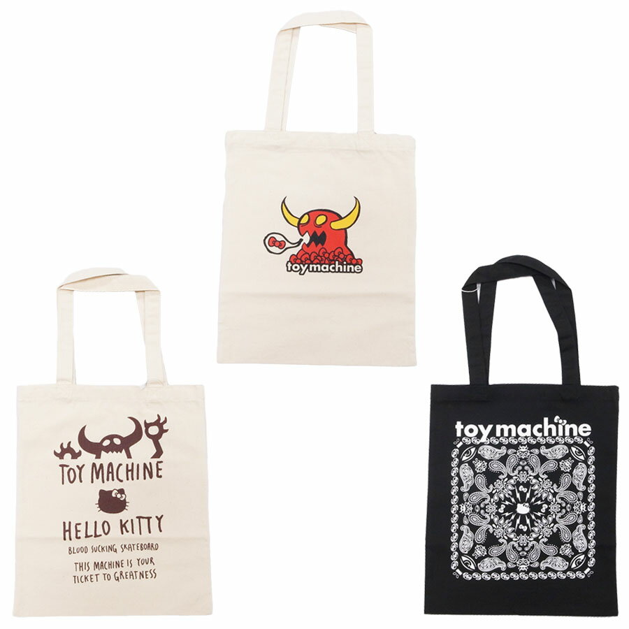 TOY MACHINE トイマシーン × HALLO KITTY ハローキティTOTE BAG　[3色](トートバッグ カバン 鞄 エコバック 手提げ 小物入れ デイバッグ daybag メンズ レディース キッズ ユニセックス)【ネコポス】