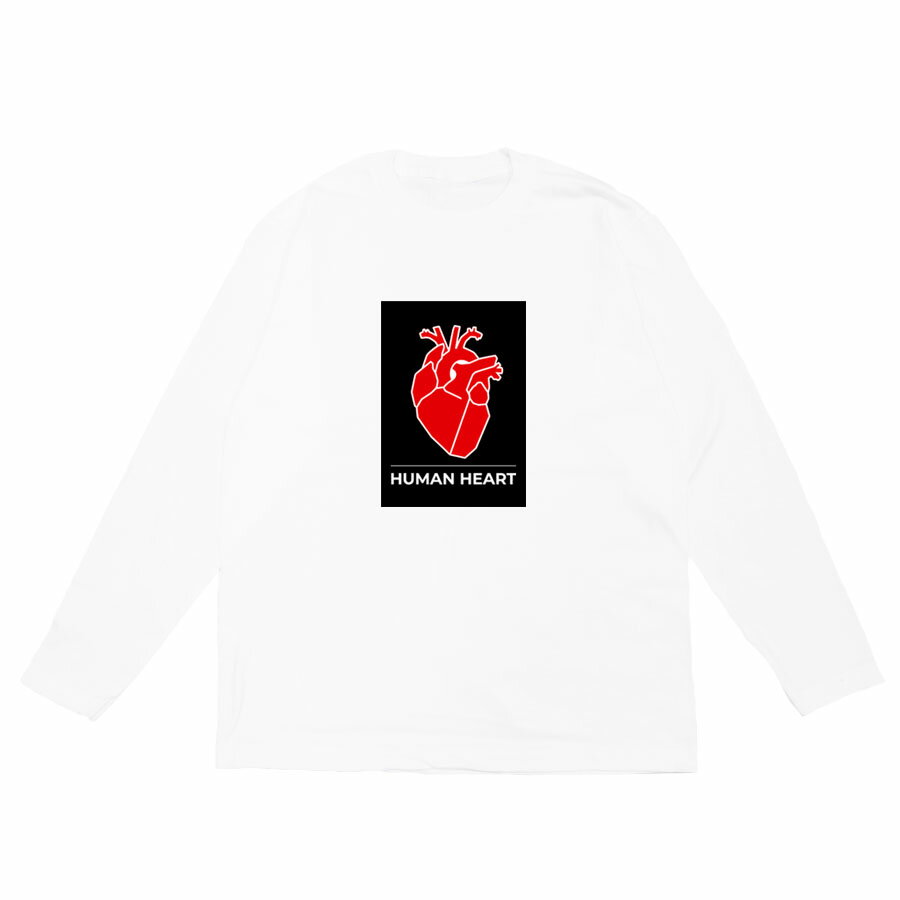 Rakuten - 長袖Tシャツ カットソー トップス メンズ レディース ユニセックス Uネック クルーネック グラフィック デザイン 心臓 ハート heart アイコン イラスト ワンポイント かっこいい おしゃれ ホワイト 白 5.6oz Our.s アワーズ ORIGINAL L/S TEE (WHITE)