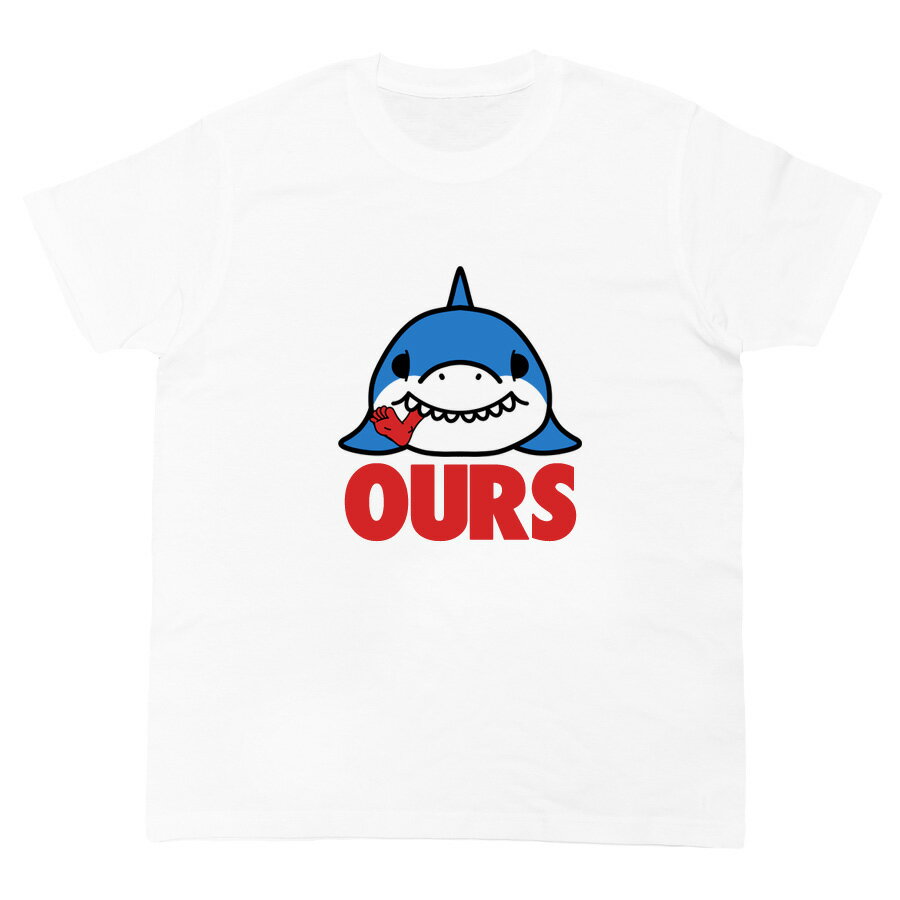 Rakuten - 半袖Tシャツ カットソー メンズ レディース ユニセックス キッズ Uネック 丸首 クルーネック グラフィック デザイン かわいい おもしろ おしゃれ イラスト ジョーズ シャーク 鮫 アニマル 動物 ワンポイント ホワイト 白Our.s アワーズ ロゴ S/S TEE (WHITE)