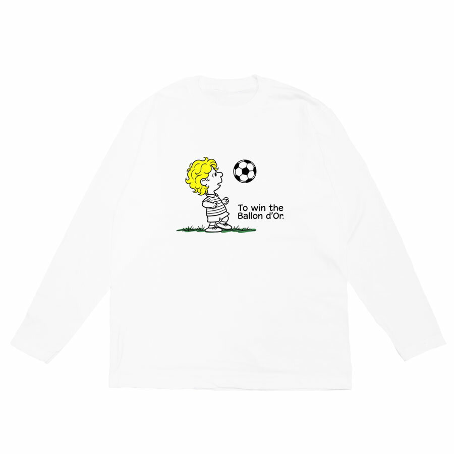 Rakuten - 長袖Tシャツ カットソー トップス メンズ レディース ユニセックス ワンポイント おしゃれ ユニーク プレゼント カワイイ Uネック 丸首 コミック キャラクター イラスト サッカー 文字 ワード ホワイト 白 5.6oz Our.s アワーズ ロゴ L/S TEE 送料無料(WHITE)