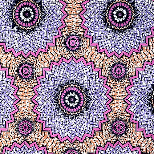 【50cm単位】アフリカ 布 アフリカンプリント布 生地 ブロード カットクロス ハンドメイド パッチワーク マスク エコバッグ 手芸材料 ダンス 舞台 衣装 通園通学に　お花のスピログラフ ピンク 薄紫　AP-12762