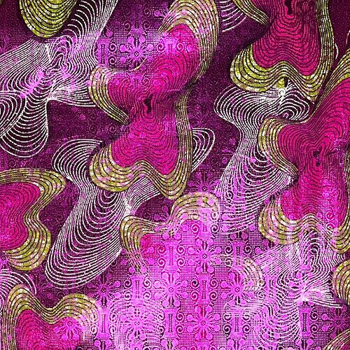 アフリカンプリント 布 生地 50cm単位 AP-1058　ピンクラメ 歪む空間 ピンク アフリカ 布 ブロード カットクロス ハンドメイド パッチワーク エコバッグ 手芸材料 ダンス 舞台 衣装 通園通学に