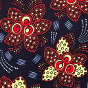 アフリカンプリント 布 生地 50cm単位 AP-13579 揺れるコサージュ 浴衣柄的 濃紺地 赤 アフリカ 布 ブロード カットクロス ハンドメイド パッチワーク エコバッグ 手芸材料 ダンス 舞台 衣装 通園通学に