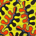 アフリカンプリント 布 生地 50cm単位 AP-13659 にょろにょろ 金赤 濃紺 黄色地 アフリカ 布 ブロード カットクロス ハンドメイド パッチワーク エコバッグ 手芸材料 ダンス 舞台 衣装 通園通学に