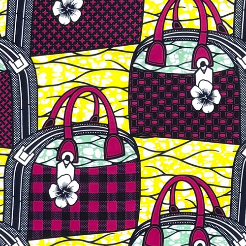 アフリカンプリント 布 生地 50cm単位 AP-13776 おでかけバッグ ショッピング おしゃれ ピンク 黄色地 アフリカ 布 ブロード カットクロス ハンドメイド パッチワーク エコバッグ 手芸材料 ダンス 舞台 衣装 通園通学に