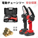 チェーンソー 小型 電動チェーンソー 21Vバッテリーつき チェンソー 収納ボックス付き 電動のこぎり 電動ノコギリ バッテリー付 ちぇーんそー 木工切断 枝切...