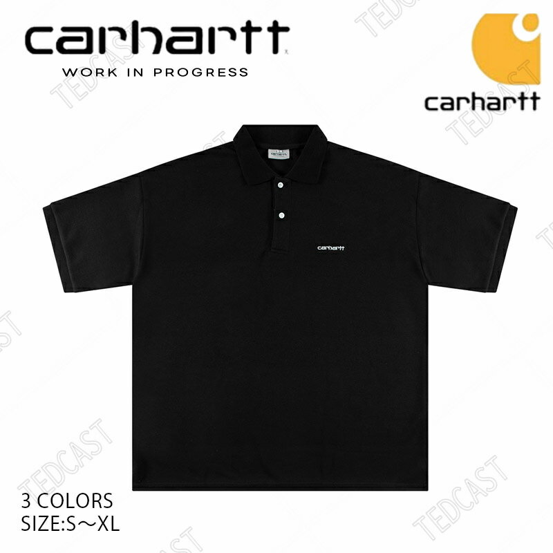 Carhartt カーハート ポロシャツ 半袖 速乾 スポーツ 無地 メンズ ポロシャツ メンズ 半袖 ロゴ ポロ シャツ オーバーサイズ USサイズ