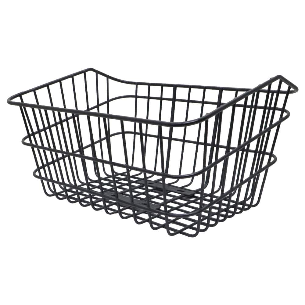 【日本製】フロントバスケット 前カゴ Mサイズ ブラック スーパーカブ リトルカブ用 荷物 収納 西田金属製作所