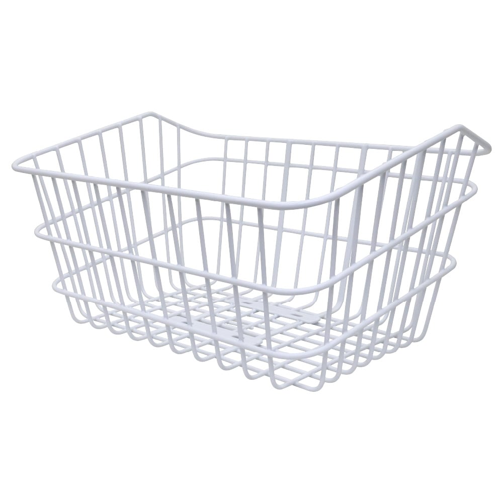 【日本製】フロントバスケット 前カゴ Mサイズ ホワイト スーパーカブ リトルカブ用 荷物 収納 西田金属製作所