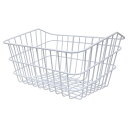 【日本製】フロントバスケット 前カゴ Mサイズ ホワイト スーパーカブ リトルカブ用 荷物 収納 西田金属製作所