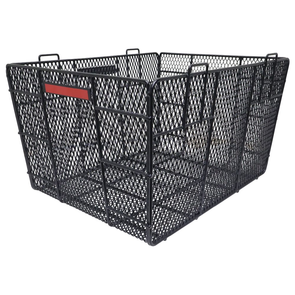 【日本製】大型リアバスケット ブラック 荷物 収納 西田金属製作所 業務用 バイク スクーター 自転車用 宅配 配達 デリバリー 後ろかご