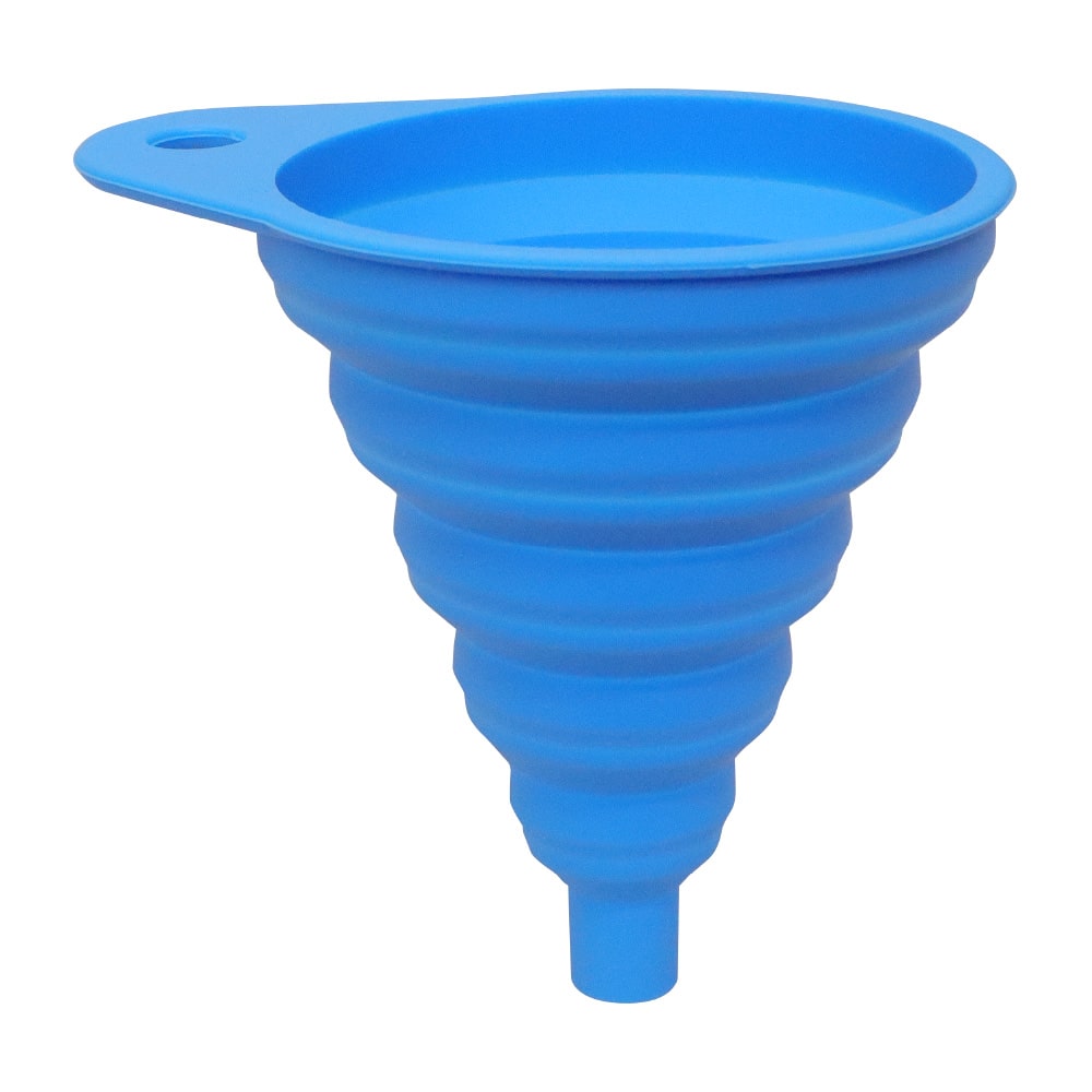 シリコン製 折りたたみ じょうご【ブルー】シリコン漏斗 オイル交換