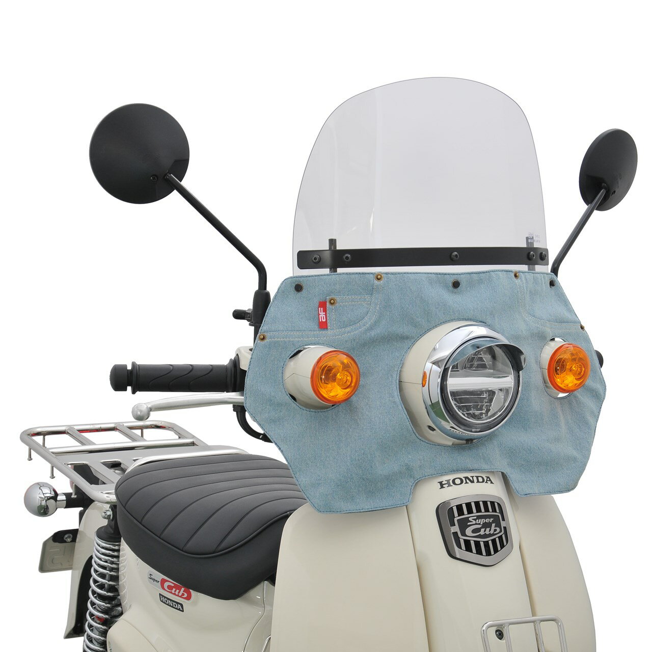 旭風防 スーパーカブ110 風防（タレ付き）【デニム2 濃い青】CUB-T02 JA59 JA44 AA09 外装 カスタムパーツ
