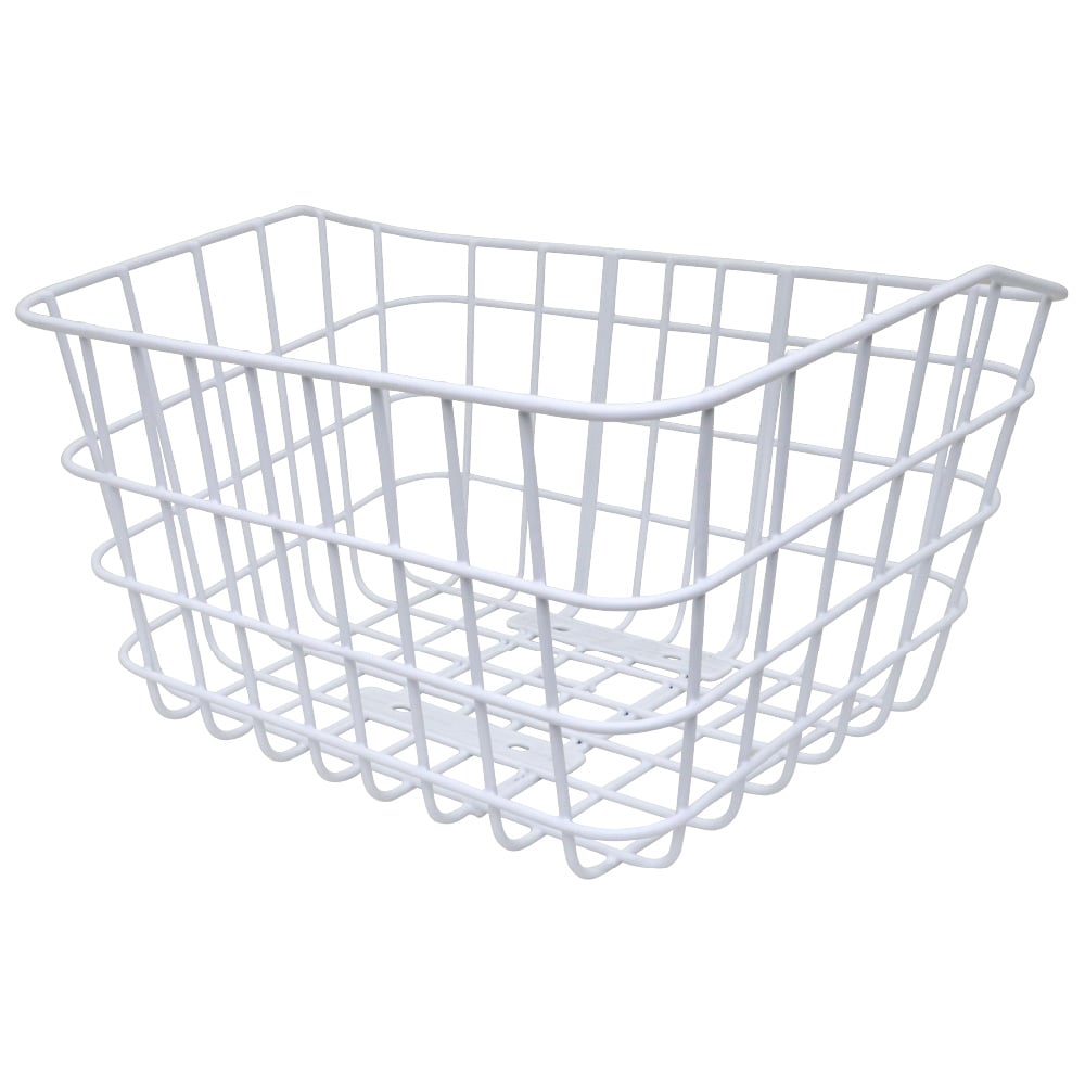 【日本製】フロントバスケット 前カゴ Sサイズ ホワイト スーパーカブ リトルカブ用 荷物 収納 西田金属製作所