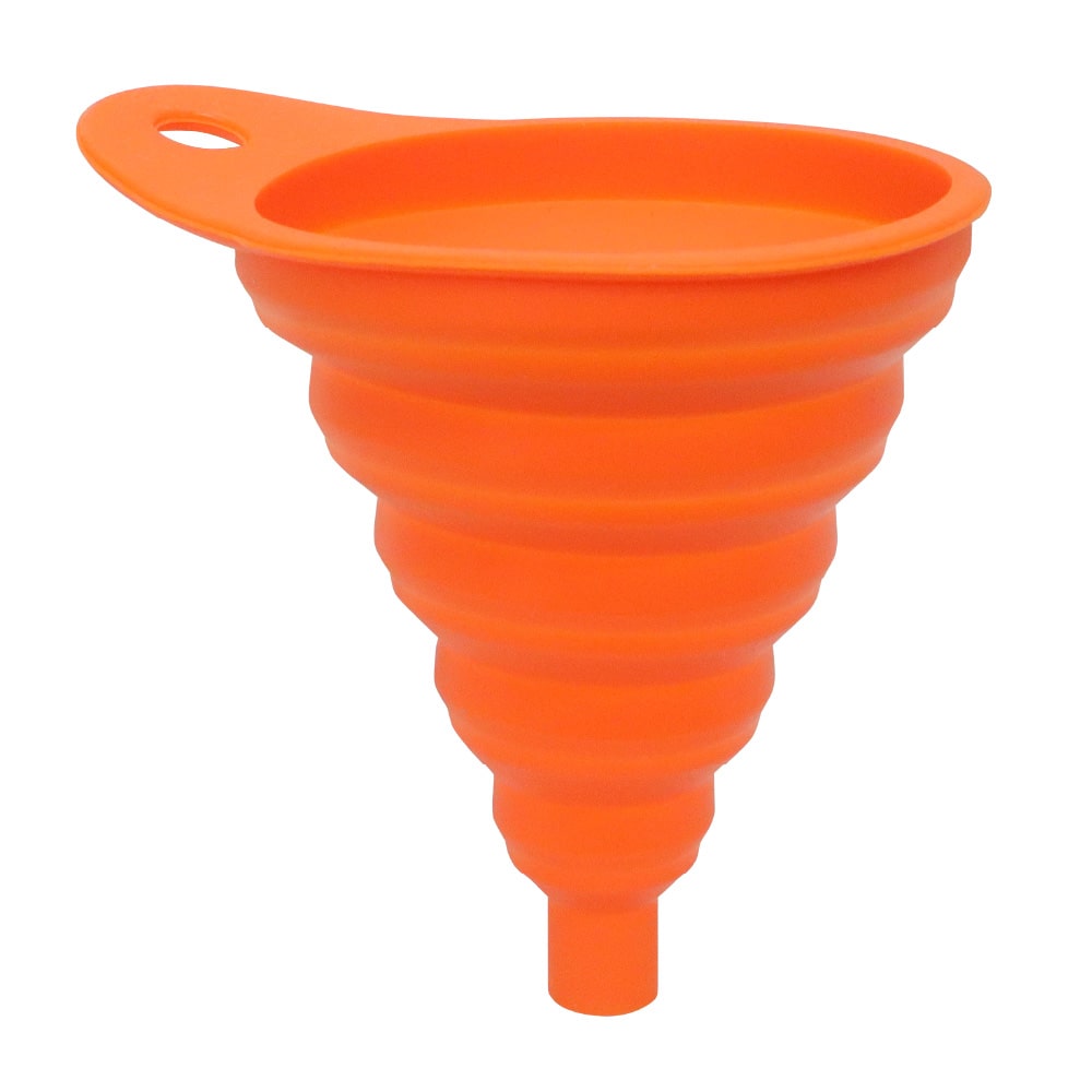 シリコン製 折りたたみ じょうご ＜オレンジ＞シリコン漏斗 オイル交換