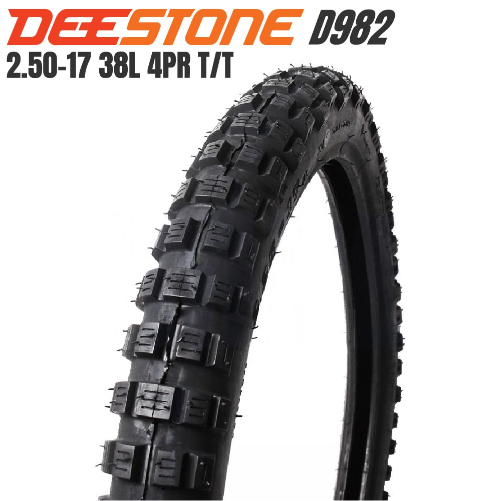 DEESTONE ディーストーン 二輪用 ブロックタイヤ D982 2.50-17 4PR チューブタイプ（TT）前後兼用 スーパーカブ 2