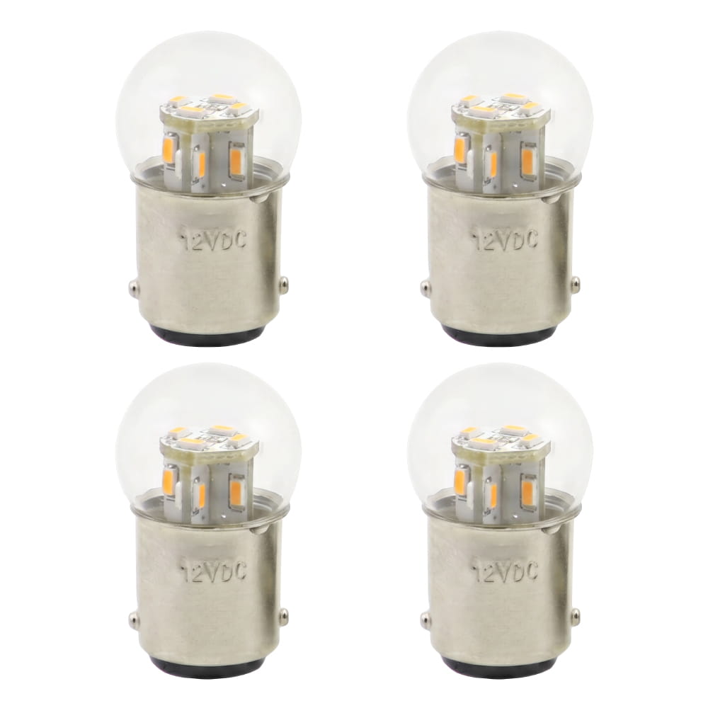 LED ウインカー用 電球 12V G18 BA15S シングル球 口金球 4個SET 6000K